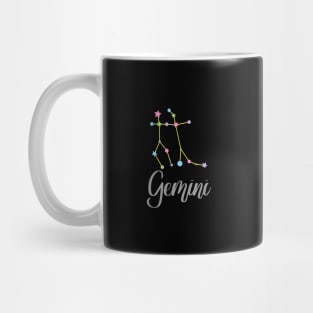 Gemini Zodiac Constellation in Pastels - Black Mug